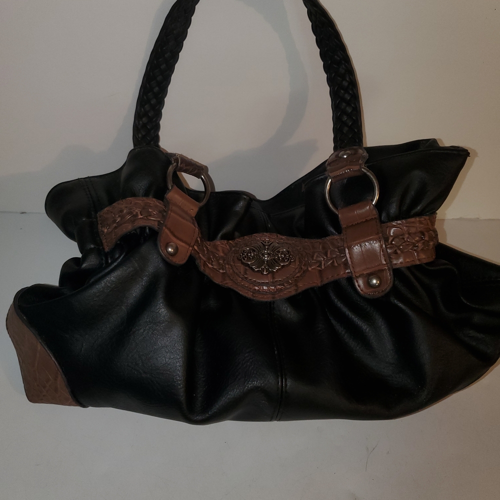 Bueno Black and Brown Shoulder Bag